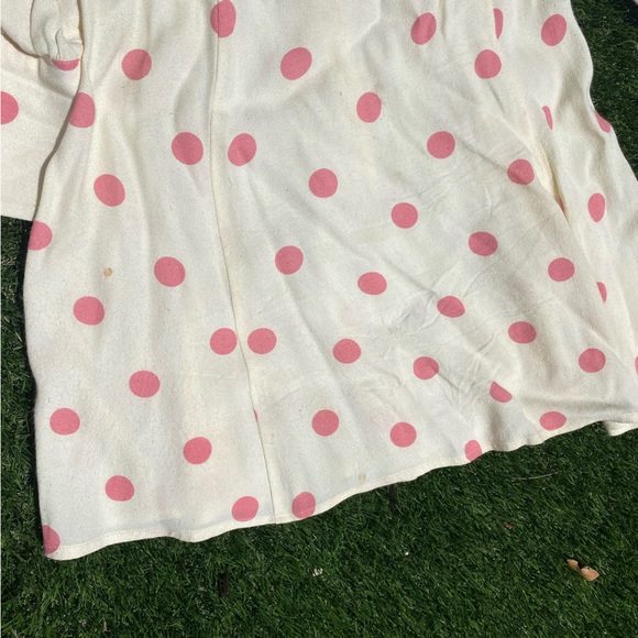 Reformation Lumiere Dress Pink Polka Dot Size 4 - Picture 5 of 5
